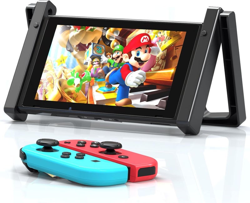 HalaGong Car Holder for Nintendo Switch/OLED, Foldable and Adjustable Table Stand Playstand Bracket, Portable Compact Console Desktop Holder Dock Car Headrest Play Stand Mount, Black - Image 1